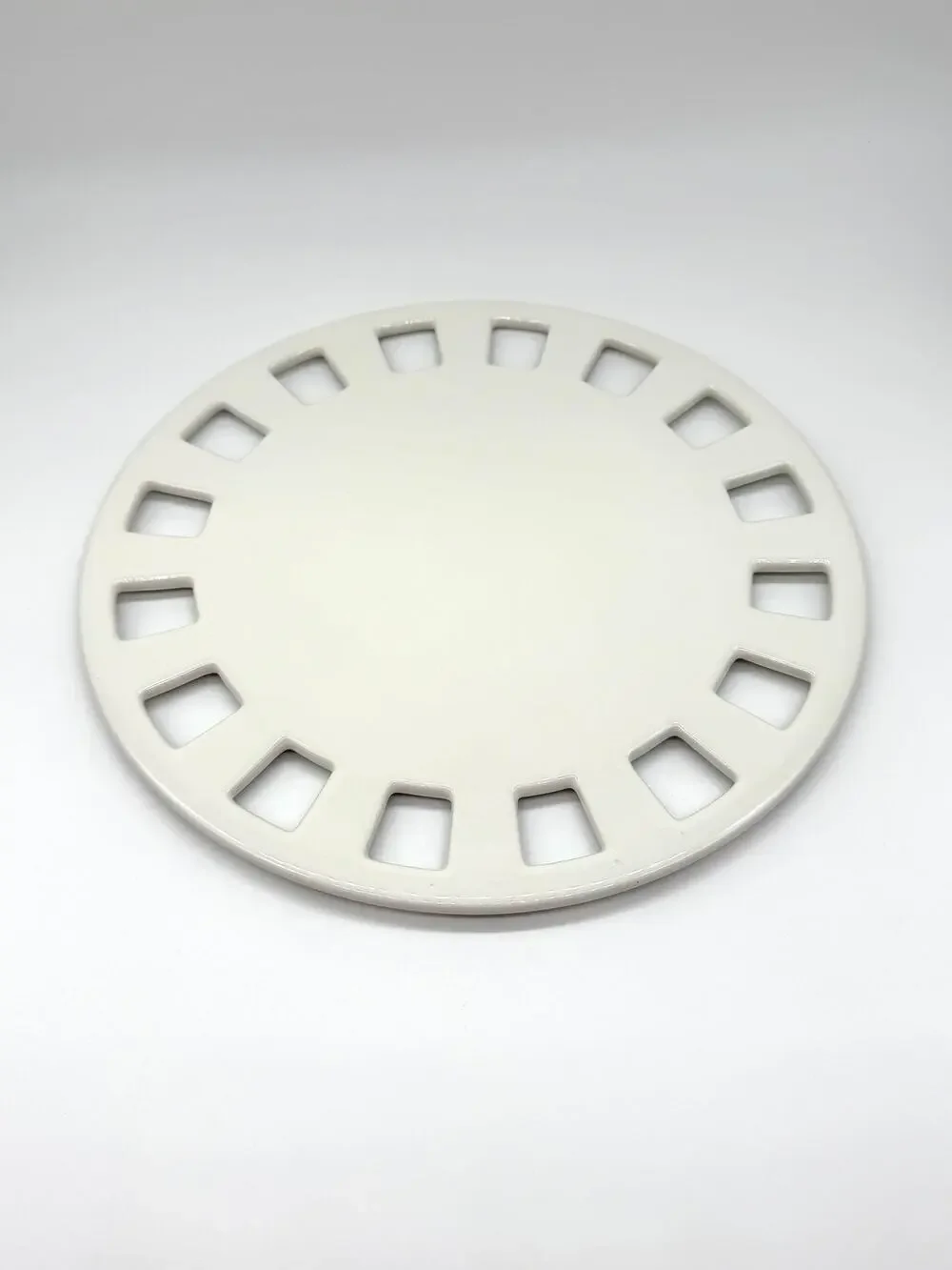 White Ceramic Deviled Egg Platter Serving Tray 12 Slot Appetizer Dish Round